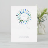 シーカラフルグラスクリスマスリースイニシャル 箔シーズンカード (立ち正面)