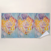 シーカラフルフィッシュ海ビーチシー ビーチタオル (正面)