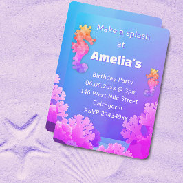 シーカラフルホースパーティの招待状 招待状