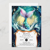 シーカラフルマーメイド誕生日 招待状 (正面/裏面)