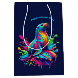 シーカラフルライオンスプラッシュ –  ミディアムペーパーバッグ