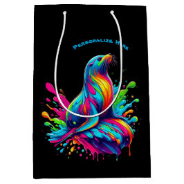 シーカラフルライオンスプラッシュ –  ミディアムペーパーバッグ