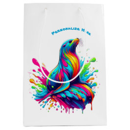 シーカラフルライオンスプラッシュ –  ミディアムペーパーバッグ