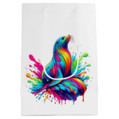 シーカラフルライオンスプラッシュ –  ミディアムペーパーバッグ (裏面)