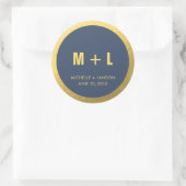 シーカラー+ホイルスティッカー |結婚式 ラウンドシール (バッグ)