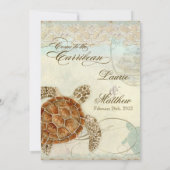 シーカリブのタートルモダンコースト海ビーチ 招待状 (裏面)