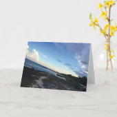 シーカリブのメキシコビーチブルー海スキー カード (黄色い花)