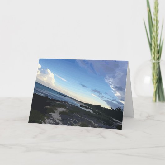 シーカリブのメキシコビーチブルー海スキー カード (正面)