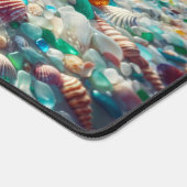 シーガかわいらしラス付き海ビーチ デスクマット (コーナー)