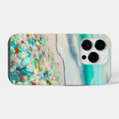 シーガかわいらしラス付き海ビーチ iPhoneケース (裏面横)