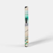 シーガかわいらしラス付き海ビーチ iPhoneケース (右側面)