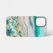 シーガかわいらしラス付き海ビーチ iPhoneケース (裏面横)