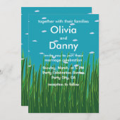 シーガスメドウアンダーウォーターシーサイドビーチ結婚式 招待状 (正面/裏面)