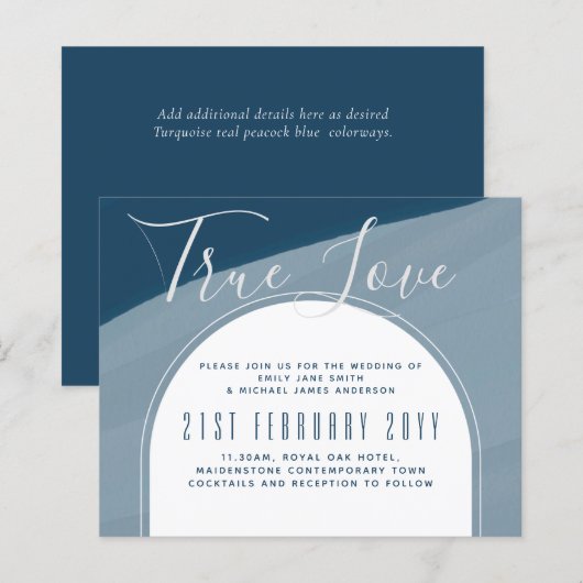 シーガモダンラス海ピーコックブルーティール（緑がかった色）結婚ズ (正面/裏面)