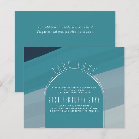 シーガモダンラス海ピーコックブルーティール（緑がかった色）結婚ズ (正面/裏面)