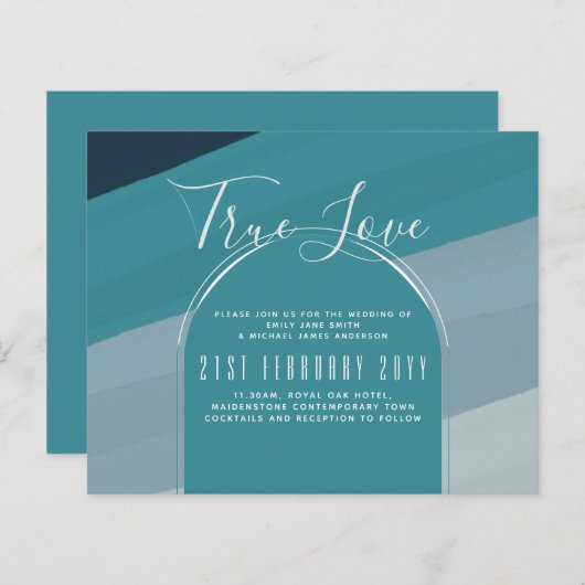 シーガモダンラス海ピーコックブルーティール（緑がかった色）結婚ズ (正面/裏面)