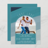 シーガモダンラス海ピーコックブルーティール（緑がかった色）結婚ズ (正面/裏面)