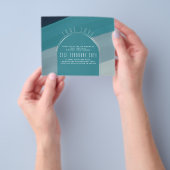 シーガモダンラス海ピーコックブルーティール（緑がかった色）結婚ズ チラシ (手)