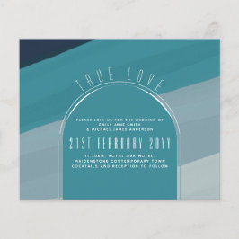 シーガモダンラス海ピーコックブルーティール（緑がかった色）結婚ズ チラシ