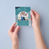 シーガモダンラス海ピーコックブルーティール（緑がかった色）結婚ズ チラシ (手)