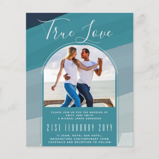 シーガモダンラス海ピーコックブルーティール（緑がかった色）結婚ズ チラシ (正面)