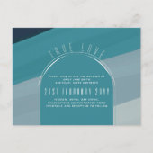 シーガモダンラス海ピーコックブルーティール（緑がかった色）結婚ズ ポストカード (正面)