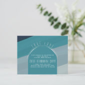 シーガモダンラス海ピーコックブルーティール（緑がかった色）結婚ズ ポストカード (スタンド正面)