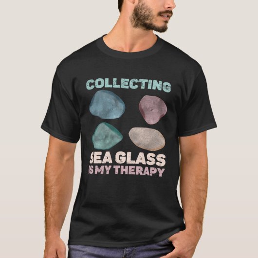 シーガラスの収集は私のセラピービーチコーマープル Tシャツ (正面)