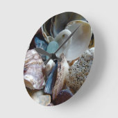 シーガラスの貝殻の収集 ラウンド壁時計 (傾斜)