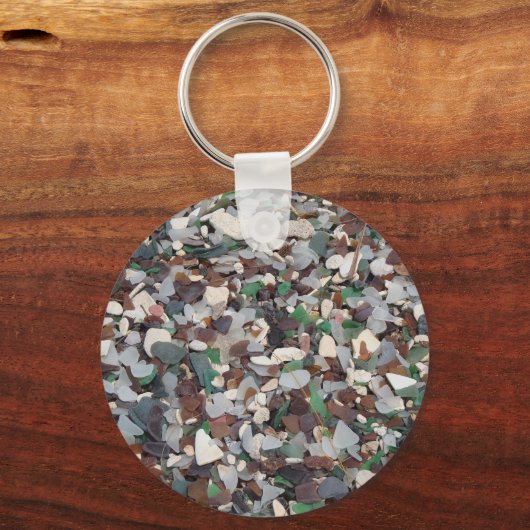 シーガラスアットガラスビーチ – バミューダ キーホルダー (正面)