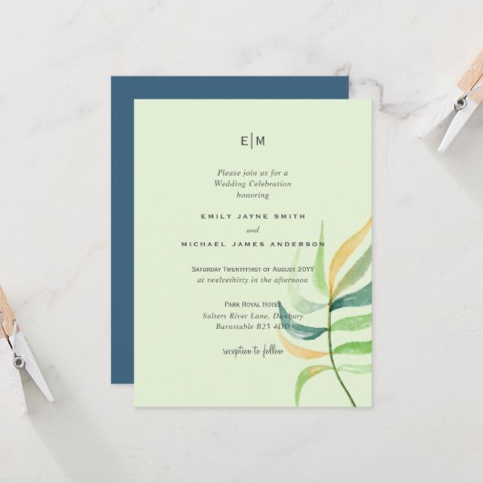 シーガラスグリーンブルー熱帯結婚葉 (正面/裏面インサイチュ)