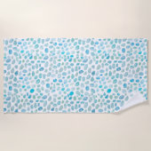 シーガラスターコイズパターンマーメイド ビーチタオル (正面)