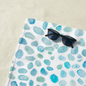 シーガラスターコイズパターンマーメイド ビーチタオル (インサイチュ)