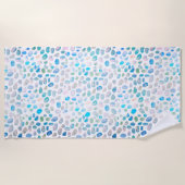 シーガラスターコイズパターンマーメイド ビーチタオル (正面)