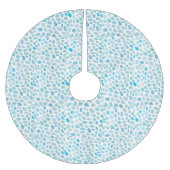 シーガラスターコイズパターン海岸小石 ブラッシュドポリエステルツリースカート (正面)