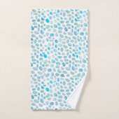 シーガラスターコイズ柄ビーチバスタオルセット バスタオルセット (ハンドタオル)