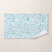 シーガラスターコイズ柄ビーチバスタオルセット バスタオルセット (ハンドタオル)