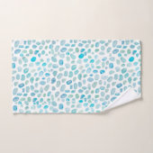 シーガラスターコイズ柄ビーチバスタオルセット バスタオルセット (ハンドタオル)