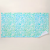 シーガラスターコイズ模様 ビーチタオル (正面)