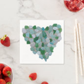 シーガラスハート紙ナプキン スタンダードカクテルナプキン (インサイチュ)