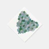 シーガラスハート紙ナプキン スタンダードカクテルナプキン (角)