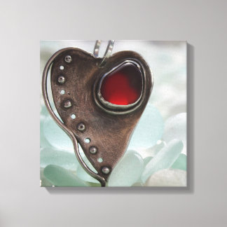 シーガラスハート キャンバスプリント