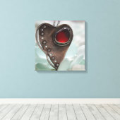 シーガラスハート キャンバスプリント (インサイチュ (ウッドフロア))