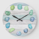 シーガラスビーチ流木 ラージ壁時計 (正面)