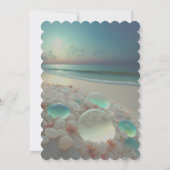 シーガラスビーチ結婚式テーブル番号記号 案内状 (裏面)