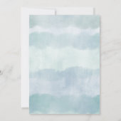 シーガラスブルーグリーンウォーターモダンカラー結婚ズ 招待状 (裏面)