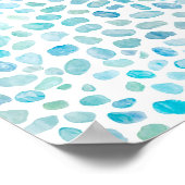 シーガラスペブルビーチデコールウォーター絵画カラー ポスター (角)