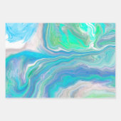 シーガラスマーブル誕生日 ラッピングペーパーシート (正面3)