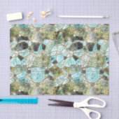 シーガラスモザイクのステンドグラスのデコパージュ 薄葉紙 (クラフト)
