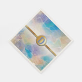 シーガラスモノグラムビーチ結婚式紙ナプキン スタンダードランチョンナプキン (角)